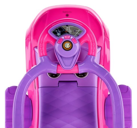 Jeździk pchacz chodzik dla dziecka z rączką i obejmą Sport car różowy