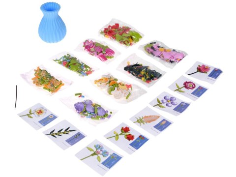 Zestaw klocków- Bukiet 8 kwiatów polnych w wazonie, 691 el.ZA5892