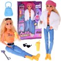 Modna lalka influencerka Anlily zimowy outfit futerko akcesoria ZA5701