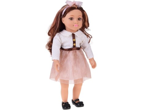 Stylowa Lalka 48 cm z długimi brązowymi włosami - urocza stylizacja ZA5842