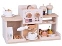 Zestaw Drewniany Kawiarnia Coffee Shop Ekspres Kubeczki Desery ZA5938