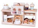 Zestaw Drewniany Kawiarnia Coffee Shop Ekspres Kubeczki Desery ZA5938