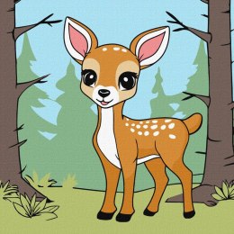 Malowanie po numerach dla dzieci 25x25cm KHO6193 Magiczny jeleń AP0083