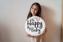 Poduszki białe ekoskóra NAPISY 1 szt. 6 cm AKSON - Miś - Be Happy