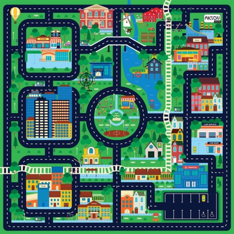 Mata Animacyjna MIASTO 100x100 cm