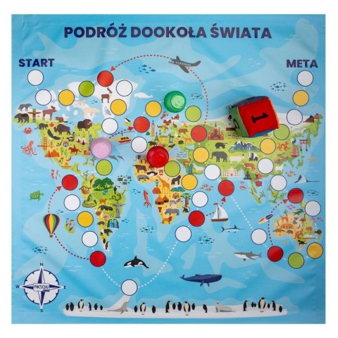 Mata Gra planszowa PODRÓŻ DOOKOŁA ŚWIATA 100x100 cm