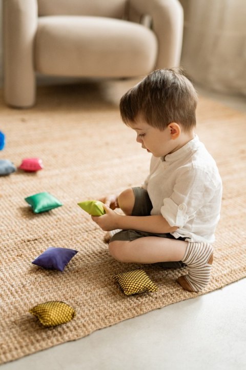 Woreczek gimnastyczny Sensoryczny Niebieski welur 1 szt.