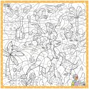 Mata suchościeralna matematyczna Dinozaury 100x100 cm