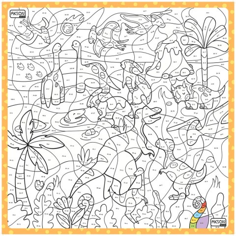 Mata suchościeralna matematyczna Dinozaury 100x100 cm