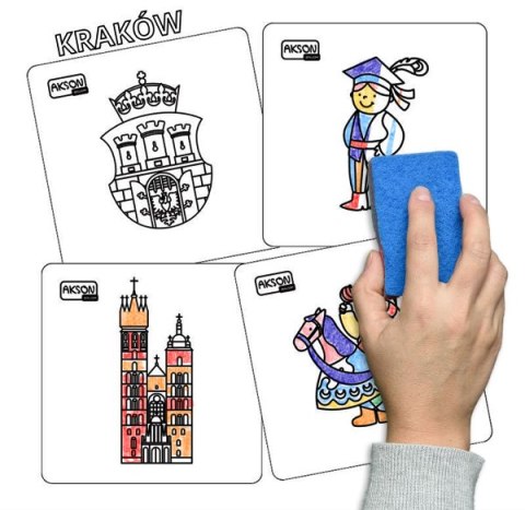 Karty suchościeralne KRAKÓW zestaw 15 szt.