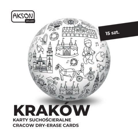 Karty suchościeralne KRAKÓW zestaw 15 szt.
