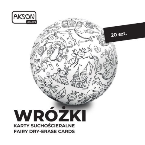 Karty suchościeralne do zabaw WRÓŻKI zestaw 20 szt.