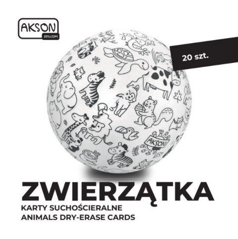 Karty suchościeralne do zabaw ZWIERZĄTKA zestaw 20 szt.