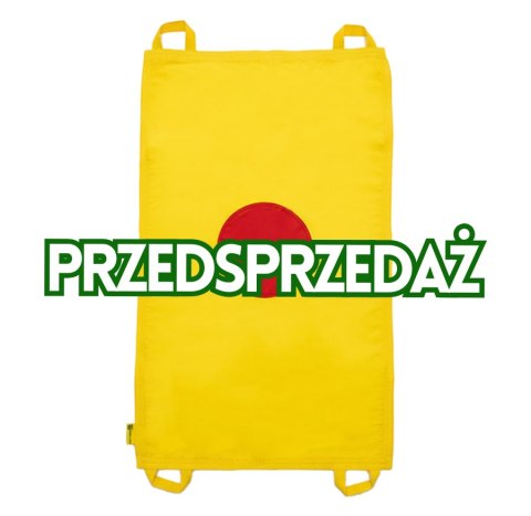 Mini chusta animacyjna 100 x 60 cm żółta z kołem czerwonym